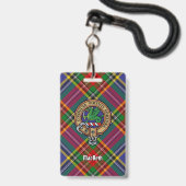 Clan MacBeth Crest over Tartan Badge (Voorzijde met lanyard)