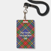 Clan MacBeth Crest over Tartan Badge (Achterkant met lanyard)