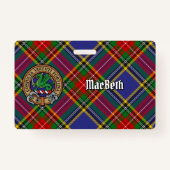 Clan MacBeth Crest over Tartan Badge (Voorkant)