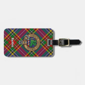 Clan MacBeth Crest over Tartan Bagagelabel (Voorkant horizontaal)