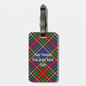 Clan MacBeth Crest over Tartan Bagagelabel (Achterkant verticaal)