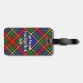 Clan MacBeth Crest over Tartan Bagagelabel (Achterkant horizontaal)