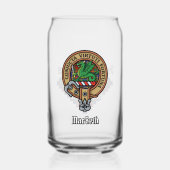 Clan MacBeth Crest over Tartan Blikvorm Glas (Voorkant)
