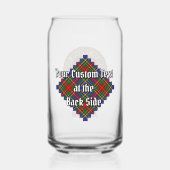 Clan MacBeth Crest over Tartan Blikvorm Glas (Achterkant)