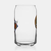 Clan MacBeth Crest over Tartan Blikvorm Glas (Rechts)