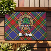 Clan MacBeth Crest over Tartan Deurmat