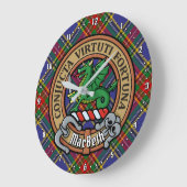 Clan MacBeth Crest over Tartan Grote Klok (Hoek)