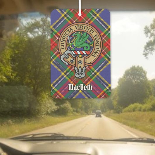 Clan MacBeth Crest over Tartan Luchtverfrisser