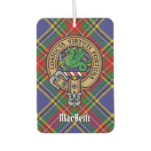 Clan MacBeth Crest over Tartan Luchtverfrisser (Voorkant)