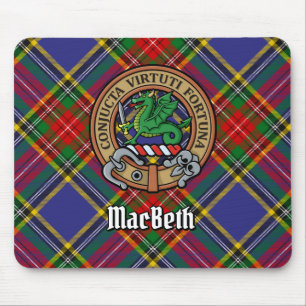 Clan MacBeth Crest over Tartan Muismat