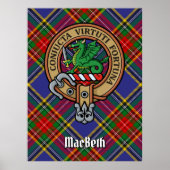 Clan MacBeth Crest over Tartan Poster (Voorkant)