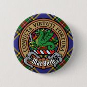 Clan MacBeth Crest over Tartan Ronde Button 5,7 Cm (Voorkant)