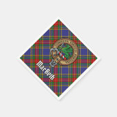 Clan MacBeth Crest over Tartan Servet (Hoek)