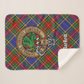 Clan MacBeth Crest over Tartan Sherpa Deken (Voorkant (horizontaal))