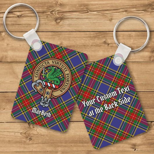 Clan MacBeth Crest over Tartan Sleutelhanger