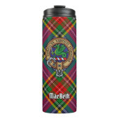 Clan MacBeth Crest over Tartan Thermosbeker (Voorkant)