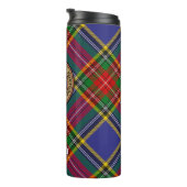 Clan MacBeth Crest over Tartan Thermosbeker (Geroteerd rechts)