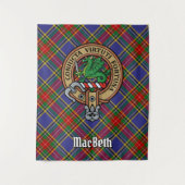 Clan MacBeth Crest over Tartan Wandkleed (Voorkant)