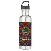 Clan MacBeth Crest over Tartan Waterfles (Voorkant)