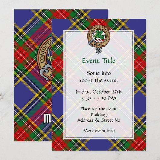 Clan MacBeth Crest Uitnodiging (Voorkant / Achterkant)