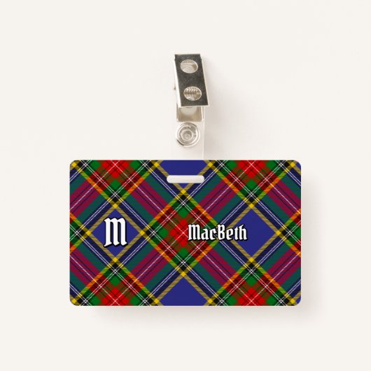 Clan MacBeth Tartan Badge (Voorkant met clip)
