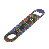 Clan MacBeth Tartan Bar Key Speed Flessenopener (Voorkant Gekanteld)