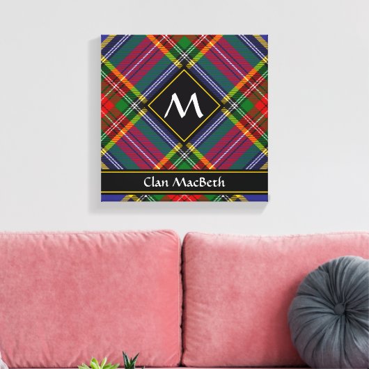 Clan MacBeth Tartan Canvas afdrukken (Insitu (Woonkamer))