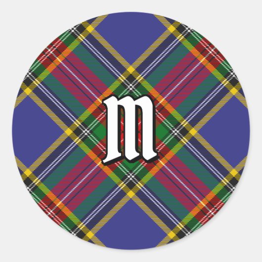 Clan MacBeth Tartan Classic Round Sticker (Voorkant)