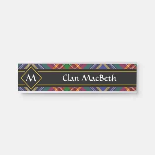 Clan MacBeth Tartan Deurbord Deurbordje (Voorkant)