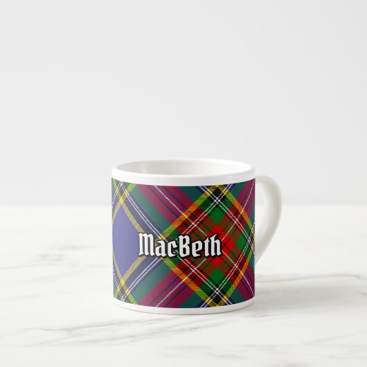 Clan MacBeth Tartan Espresso Cup Kop (Voorkant rechts)