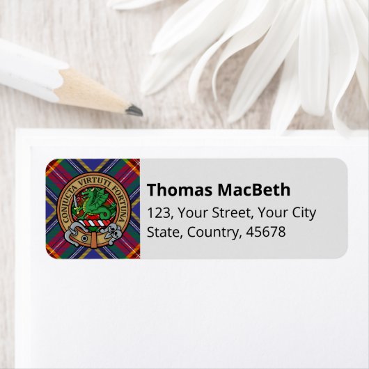 Clan MacBeth Tartan Label (Insitu)