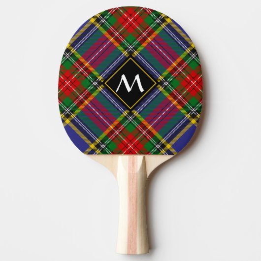 Clan MacBeth Tartan Ping Pong Paddle Tafeltennisbatje (Voorkant)