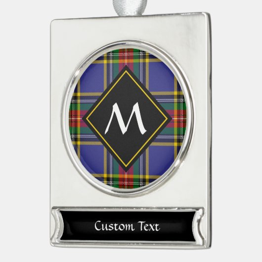 Clan MacBeth Tartan Silver Plated Banner Ornament Verzilverd Banner Ornament (Links)
