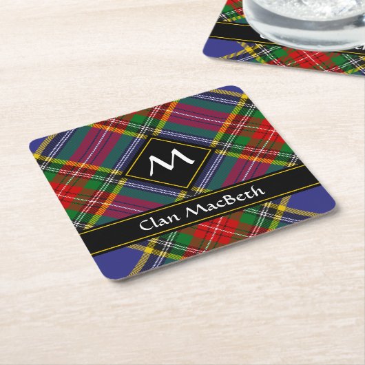 Clan MacBeth Tartan Square Paper Onderzetter (Schuin)