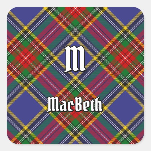 Clan MacBeth Tartan Square Sticker (Voorkant)