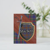 Clan MacBeth Tartan Sword & Shield Briefkaart (Staand voorkant)