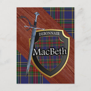 Clan MacBeth Tartan Sword & Shield Briefkaart