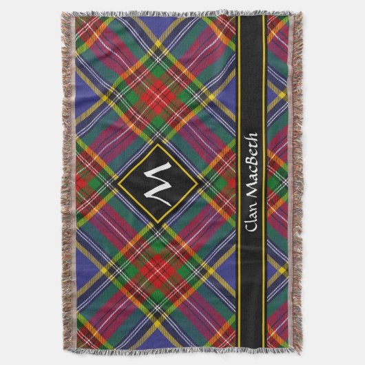 Clan MacBeth Tartan Throw Blanket Deken (Voorkant Verticaal)