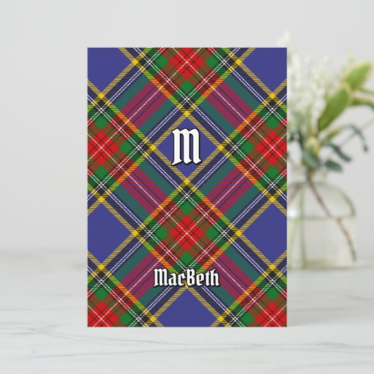 Clan MacBeth Tartan Uitnodiging (Staand voorkant)