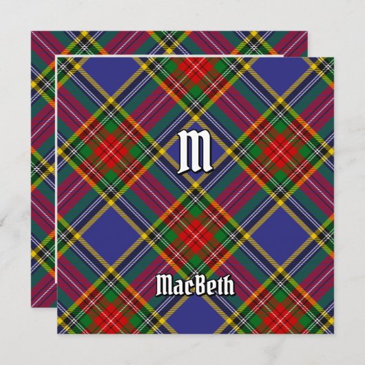 Clan MacBeth Tartan Uitnodiging (Voorkant / Achterkant)
