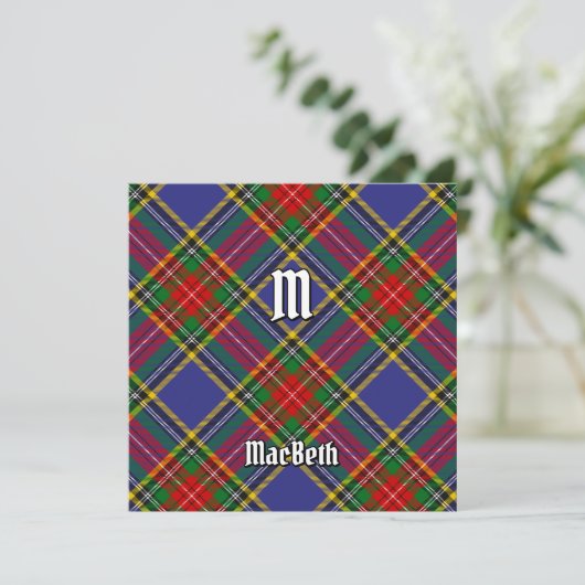 Clan MacBeth Tartan Uitnodiging (Staand voorkant)