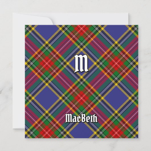 Clan MacBeth Tartan Uitnodiging (Voorkant)