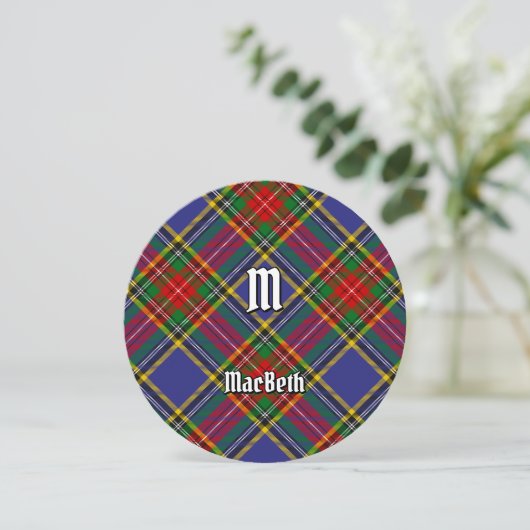 Clan MacBeth Tartan Uitnodiging (Staand voorkant)