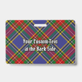 Clan MacBeth Wapen over Tartan Badge (Achterkant)