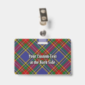 Clan MacBeth Wapen over Tartan Badge (Achterkant met clip)