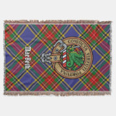 Clan MacBeth-wapen over tartan Deken (Voorkant)