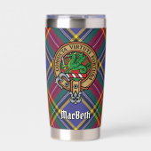 Clan MacBeth wapenschild over tartan Geïsoleerde Drinkbeker (Voorkant)