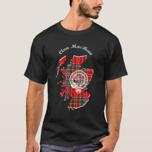 Clan Macboon Achternaam Scottish Tartan Map T-shirt