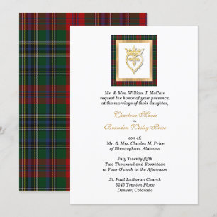 Clan MacClain Luckenbooth Tartan Wedding  Kaart