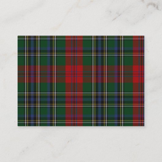 Clan MacClain Tartan Plaid Bruiloft Behuizing Kaar Informatiekaartje (Achterkant)